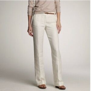 NWT J. Crew Ivory Linen Trouser